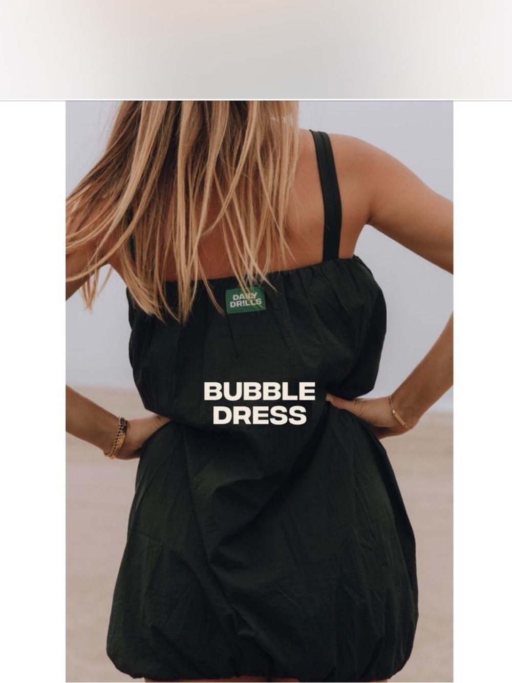 Daily Drills Black Bubble Mini Dress